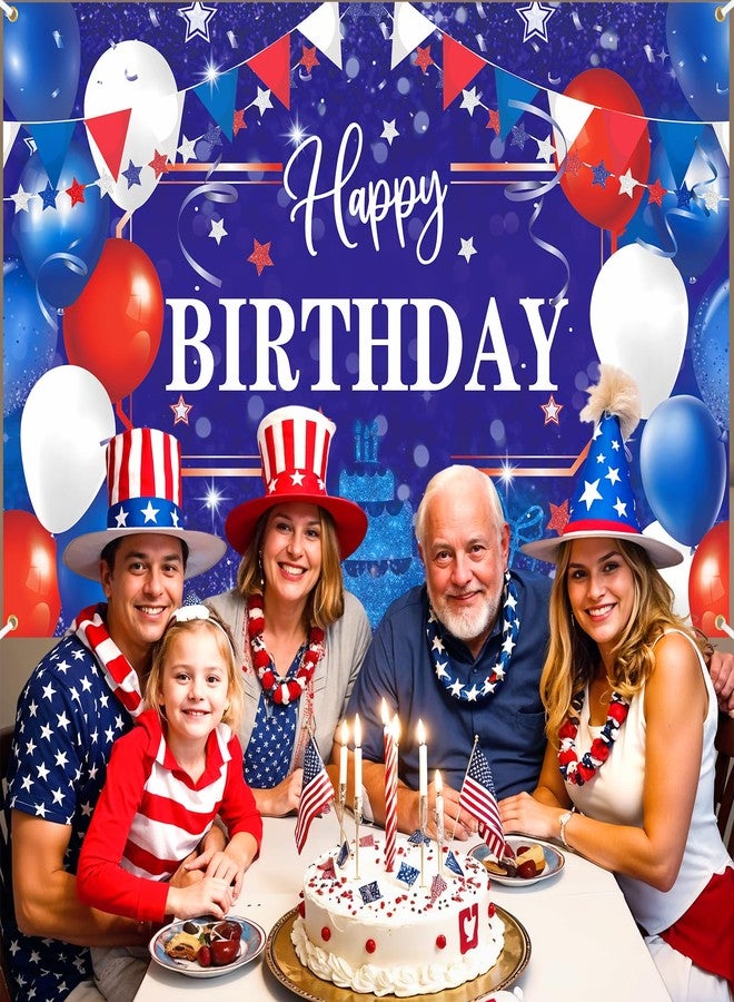 Woosytoo Red White and Blue Birthday Decorations Banner Royal Blue Red White Patriotic Party Supplies for 4th of July Independence Day Hero Captain Baseball Birthday Baby Shower Party Decorations - Image 3